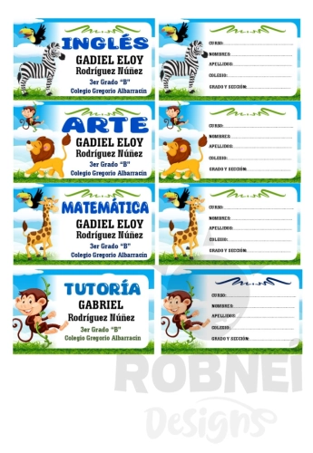 Animales Safari Etiqueta